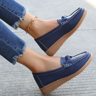 Weave Wedge Heeled Loafers shoes