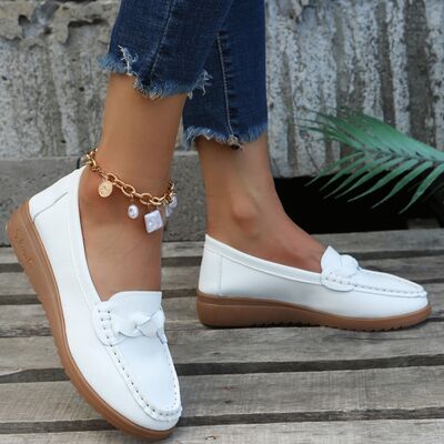 Weave Wedge Heeled Loafers shoes