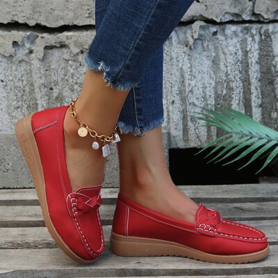 Weave Wedge Heeled Loafers shoes