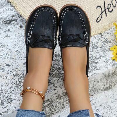 Weave Wedge Heeled Loafers shoes