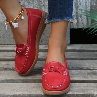 Weave Wedge Heeled Loafers shoes