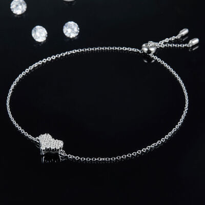 Sale - Moissanite 925 Sterling Silver Heart Bracelet