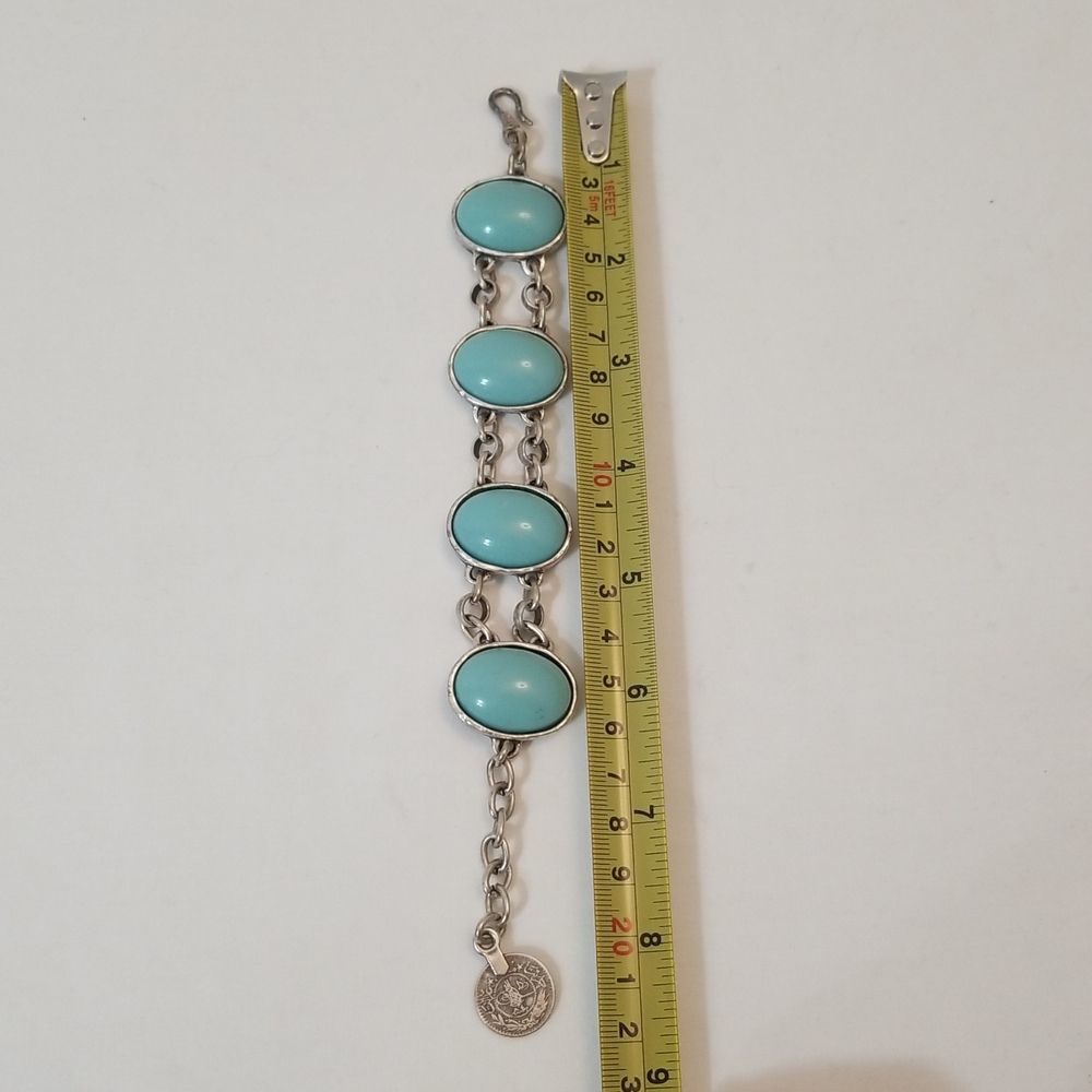 Fashion Jewelry Wide Faux Turquoise Braclet