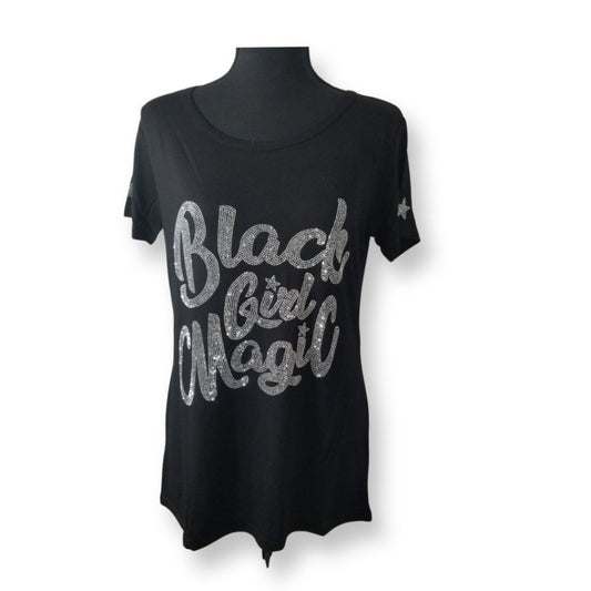 🆕️Super pretty Glittery  "BLACK GIRL MAGIC" T-shirt   (C1b2-18
