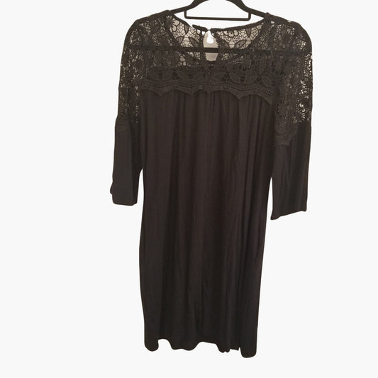 Sale 🆕️ Nina Leonard Black Midlength Womens Dress with Lace  DJ-1223-1