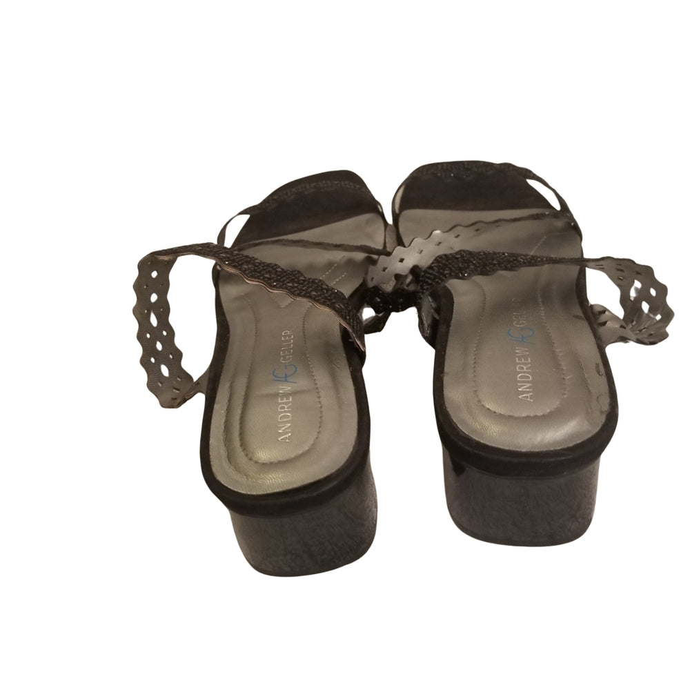 Andrew Geller Suede Glittery Embellished Sandals c2-s1-59